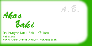 akos baki business card